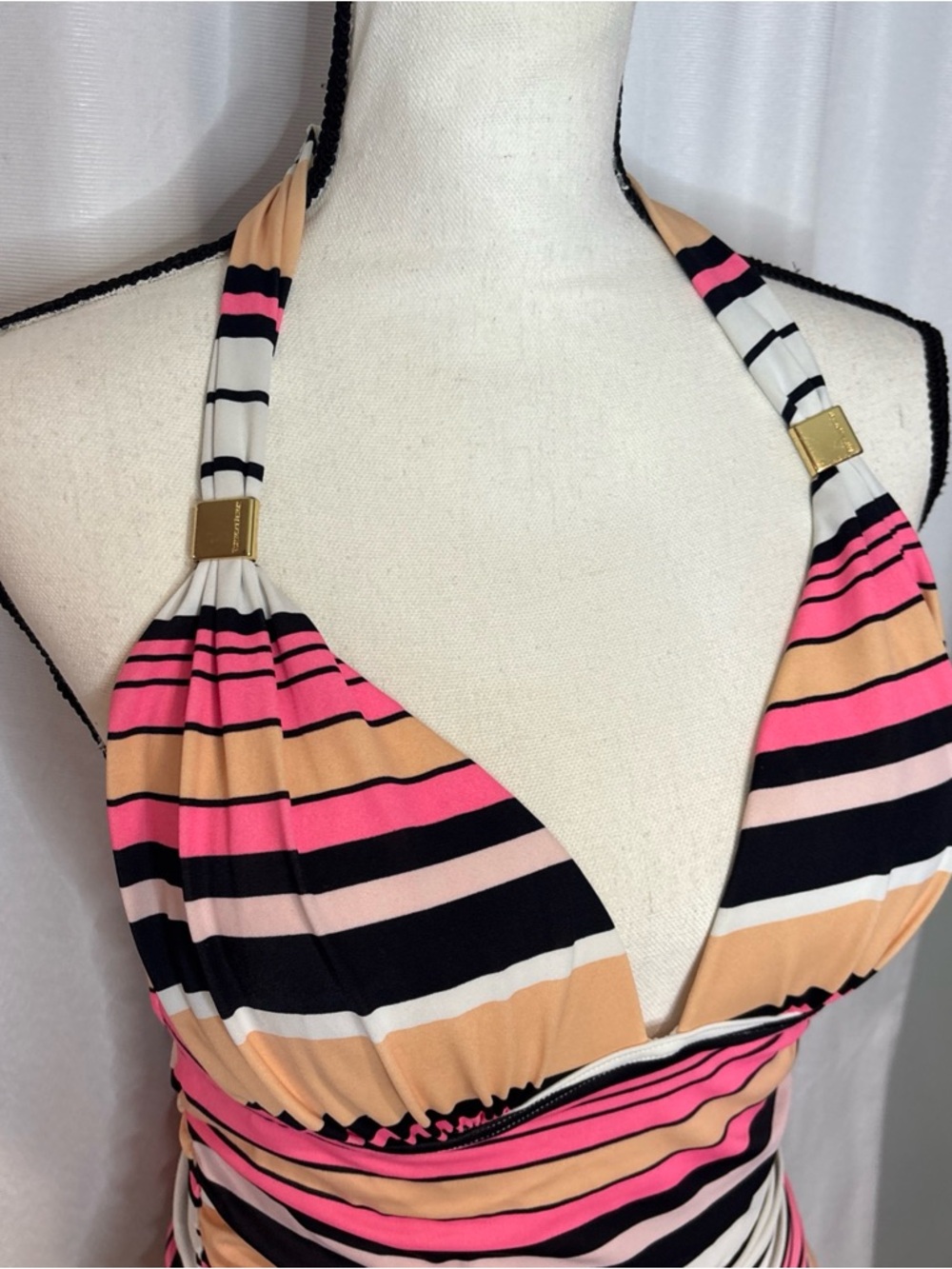 Victoria’s Secret swim Striped Halter One-Piece Swimsuit size large - Picture 2 of 11
